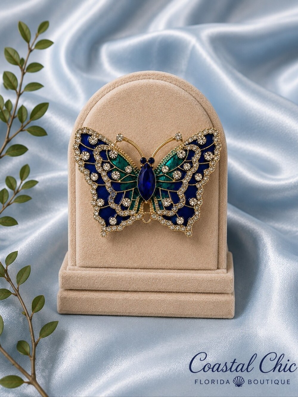 Blue & Green Butterfly Brooch